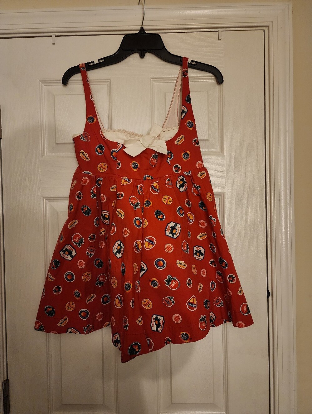 Maeve Red Bow-Front Romper